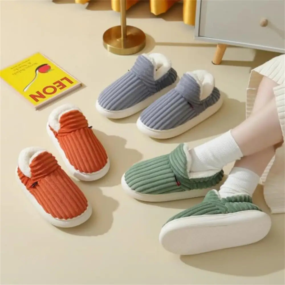 Men Winter New Women Cotton Slippers Outdoor Fashion Couple Slippers Warm Indoor Bedroom Cotton Plush Shoes Fleece Fluffy Beyond Trends Hub
