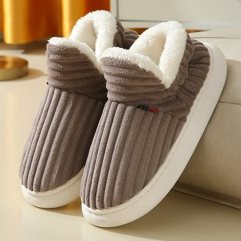 Men Winter New Women Cotton Slippers Outdoor Fashion Couple Slippers Warm Indoor Bedroom Cotton Plush Shoes Fleece Fluffy Beyond Trends Hub