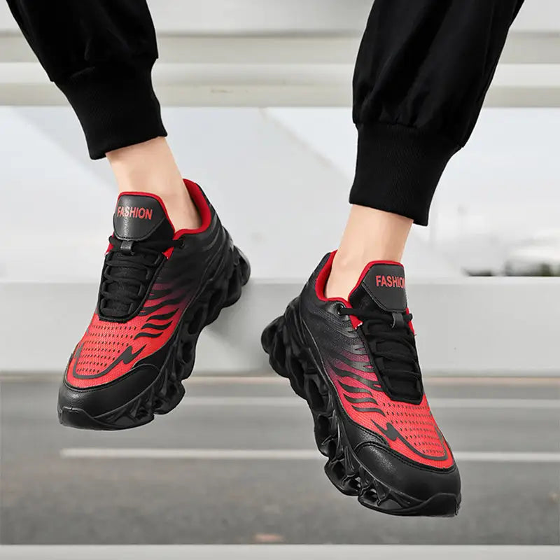 Men’s Lace-up Sneakers Thick-soled Daddy Vulcanized Shoes Outdoor Running Sports Casual Shoes - 4