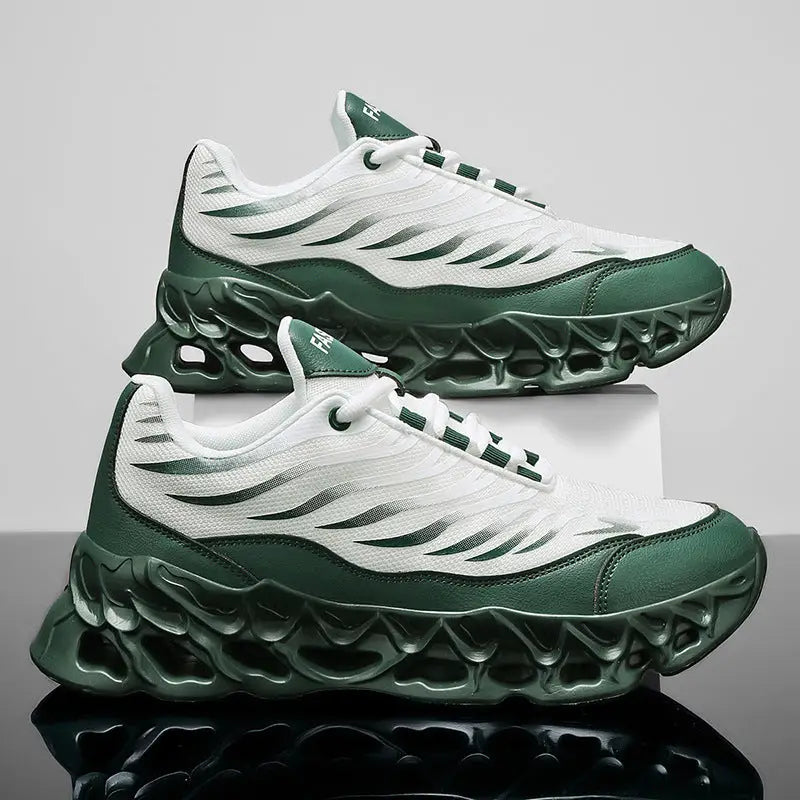 Men’s Lace-up Sneakers Thick-soled Daddy Vulcanized Shoes Outdoor Running Sports Casual Shoes - 4