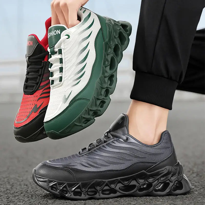 Men’s Lace-up Sneakers Thick-soled Daddy Vulcanized Shoes Outdoor Running Sports Casual Shoes - 4
