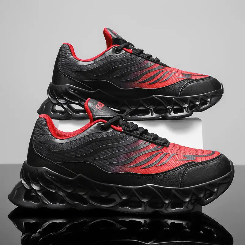 Men’s Lace-up Sneakers Thick-soled Daddy Vulcanized Shoes Outdoor Running Sports Casual Shoes - 4