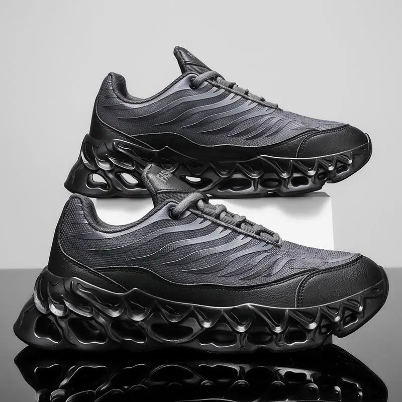 Men’s Lace-up Sneakers Thick-soled Daddy Vulcanized Shoes Outdoor Running Sports Casual Shoes - 4