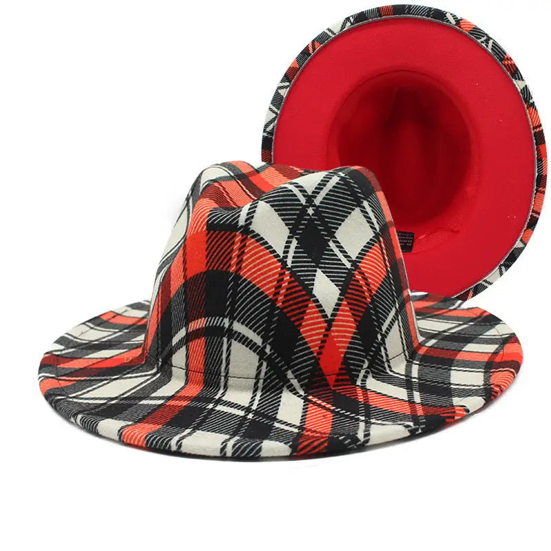 Men's And Women's Double-sided Color Matching Woolen Fedora Hat Beyond Trends Hub