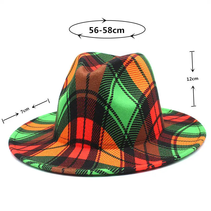 Men's And Women's Double-sided Color Matching Woolen Fedora Hat Beyond Trends Hub