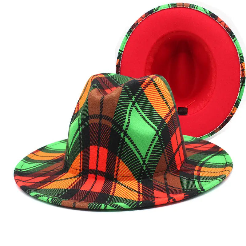 Men's And Women's Double-sided Color Matching Woolen Fedora Hat Beyond Trends Hub