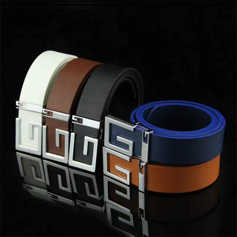 Men's And Women's Fashionable And Simple Smooth Buckle Belts - Beyond Trends Hub 