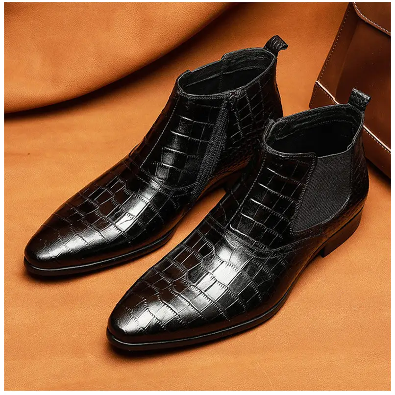Men’s Boots Cowhide High Tops Cowhide Ankle Boots