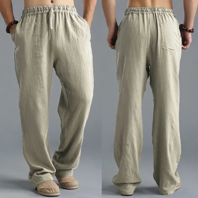 Men’s Breathable Linen Loose Casual Sports Pants