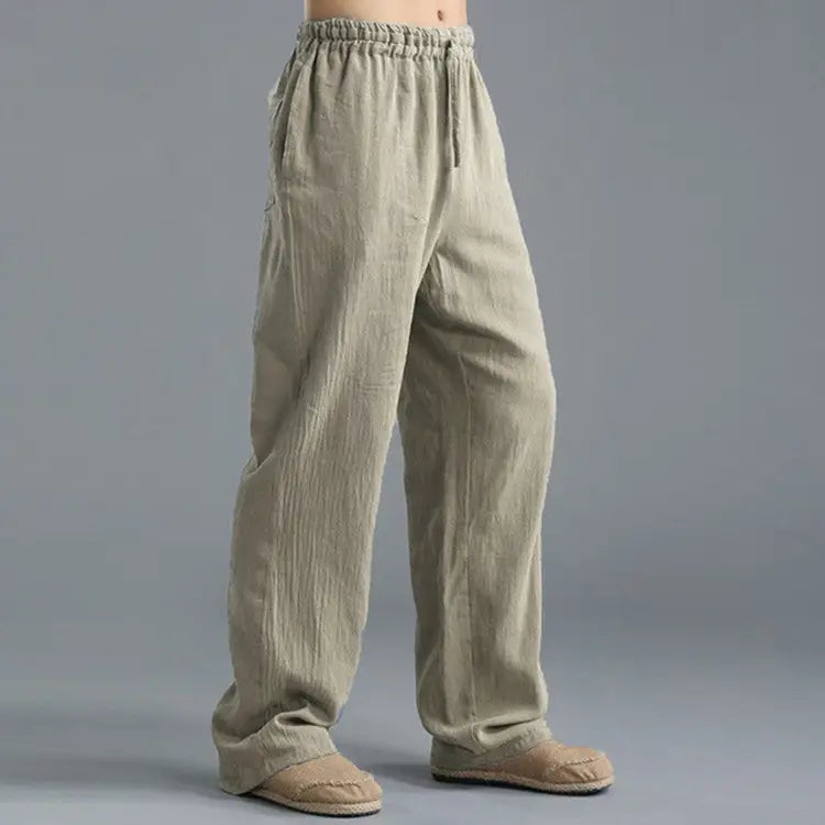Men’s Breathable Linen Loose Casual Sports Pants