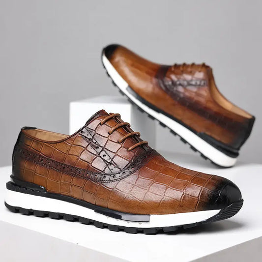 Men's British Lace Up Casual Top Layer Calf Leather Shoes Beyond Trends Hub