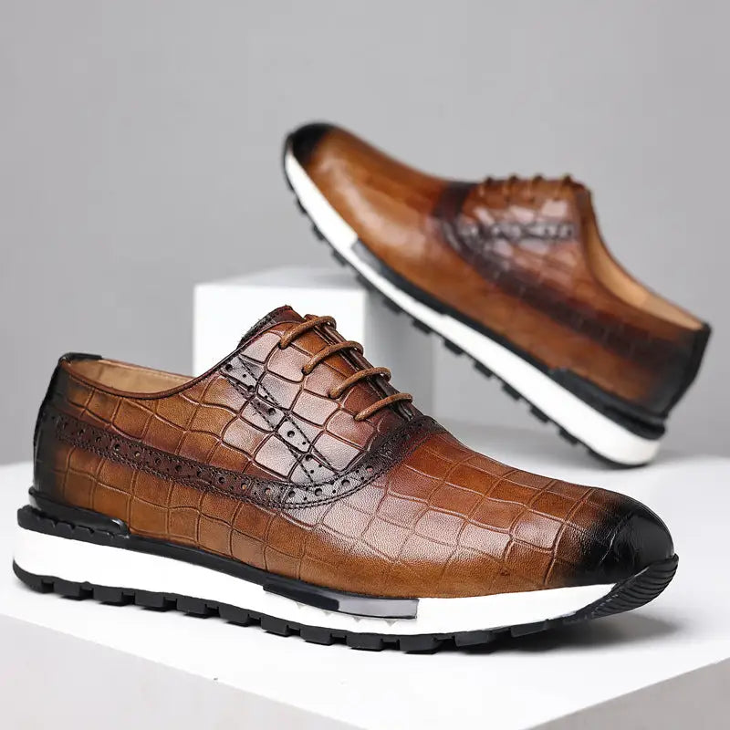 Men's British Lace Up Casual Top Layer Calf Leather Shoes Beyond Trends Hub