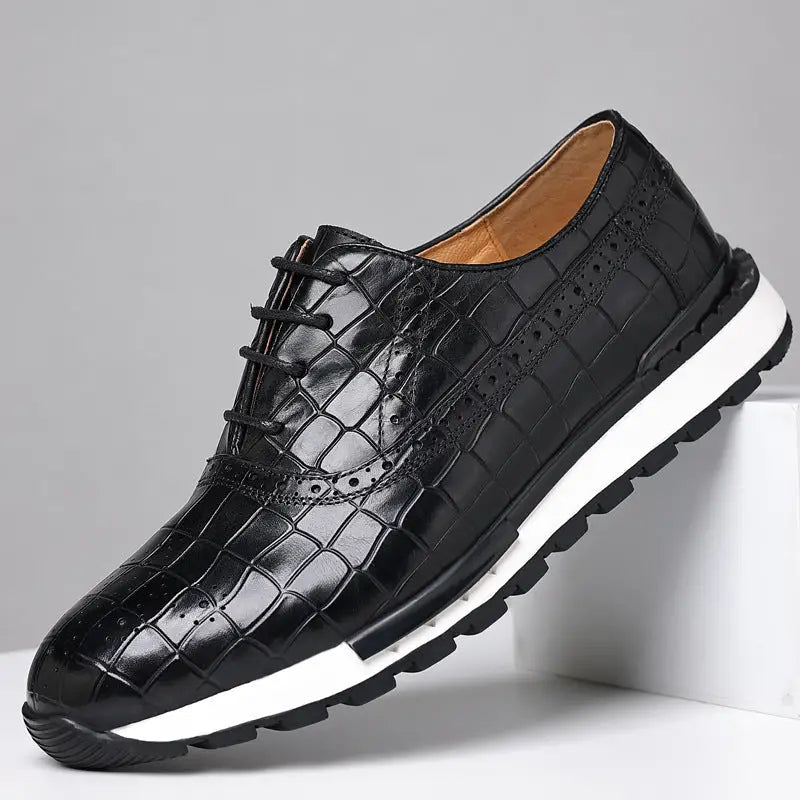 Men's British Lace Up Casual Top Layer Calf Leather Shoes Beyond Trends Hub