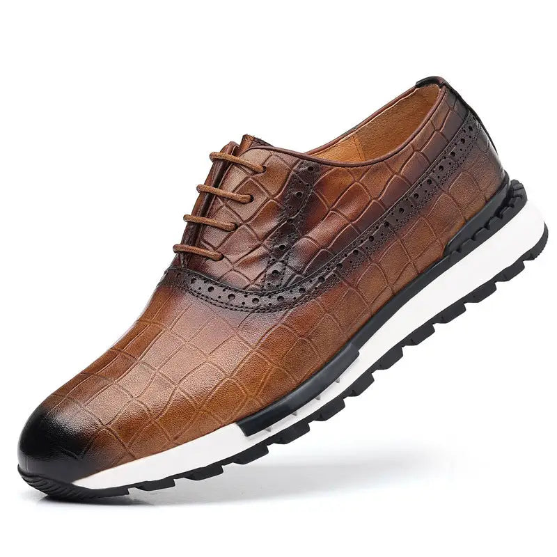 Men's British Lace Up Casual Top Layer Calf Leather Shoes Beyond Trends Hub