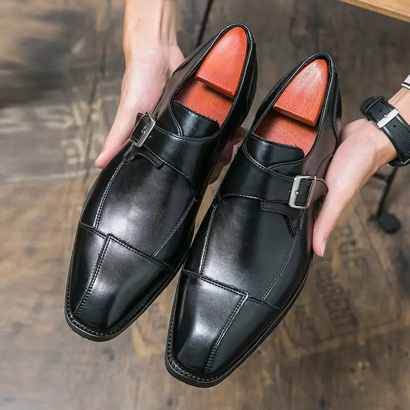 Men's British Style Assorted Colors Retro Buckle Casual Leather Shoes Beyond Trends Hub