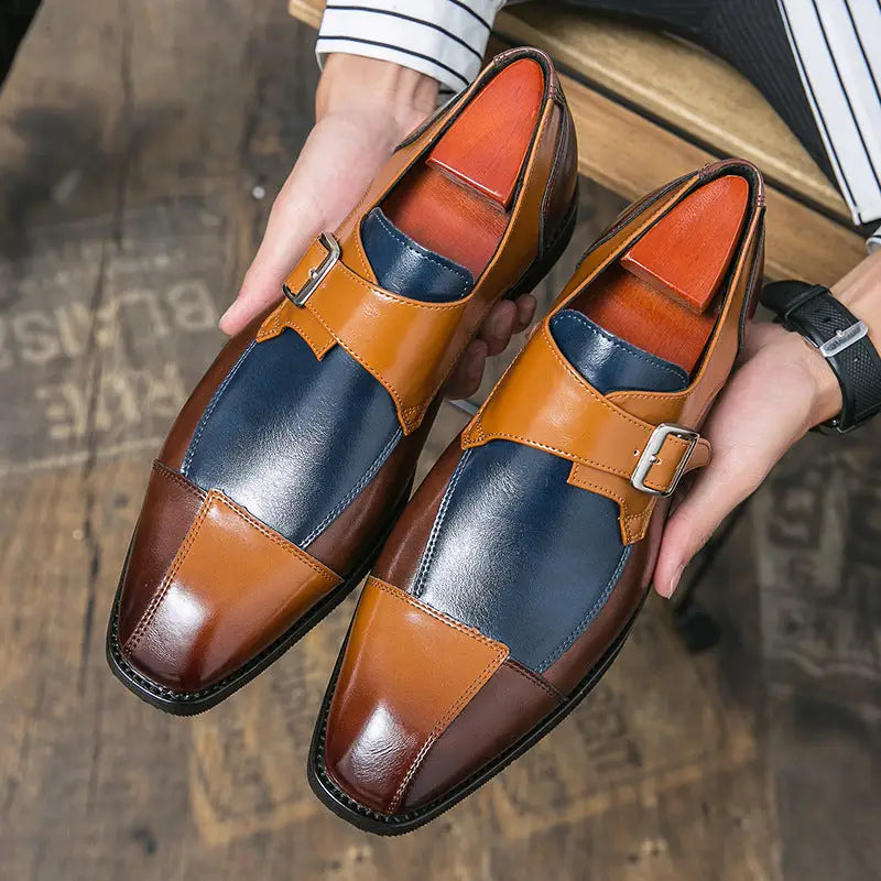 Men's British Style Assorted Colors Retro Buckle Casual Leather Shoes Beyond Trends Hub