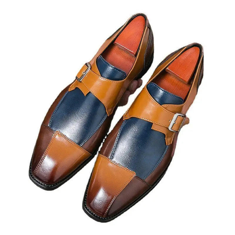 Men's British Style Assorted Colors Retro Buckle Casual Leather Shoes Beyond Trends Hub