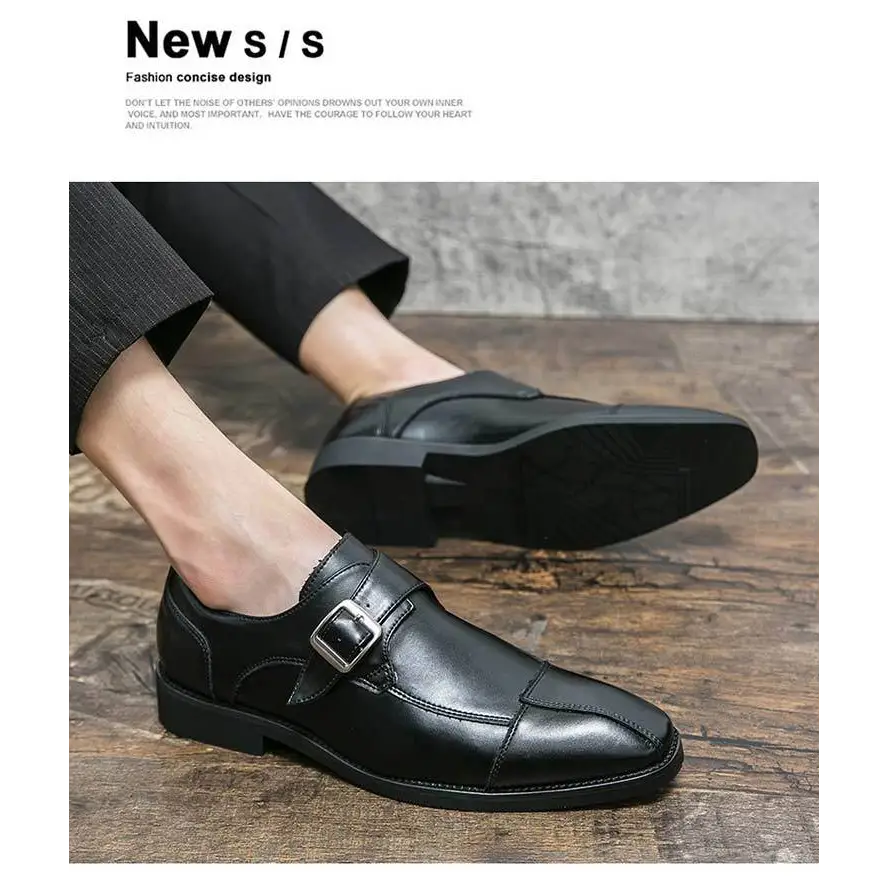 Men's British Style Assorted Colors Retro Buckle Casual Leather Shoes Beyond Trends Hub