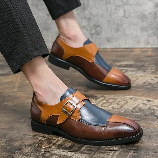 Men's British Style Assorted Colors Retro Buckle Casual Leather Shoes Beyond Trends Hub