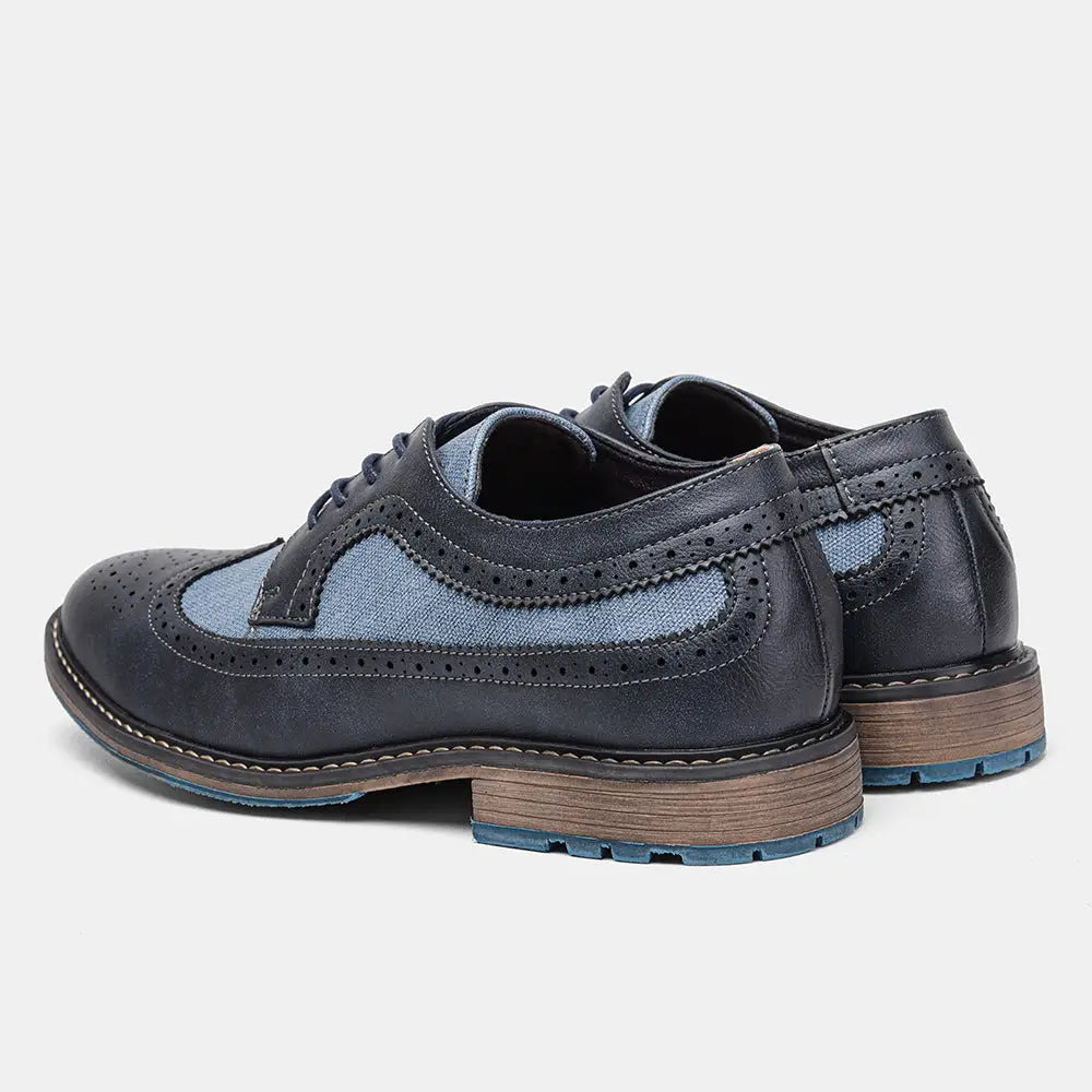 Men's Brogue Color Matching Casual Business Leather Shoes Comfortable Beyond Trends Hub