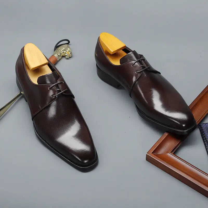 Men’s Business Derby Leather Plus Size Dress Shoes