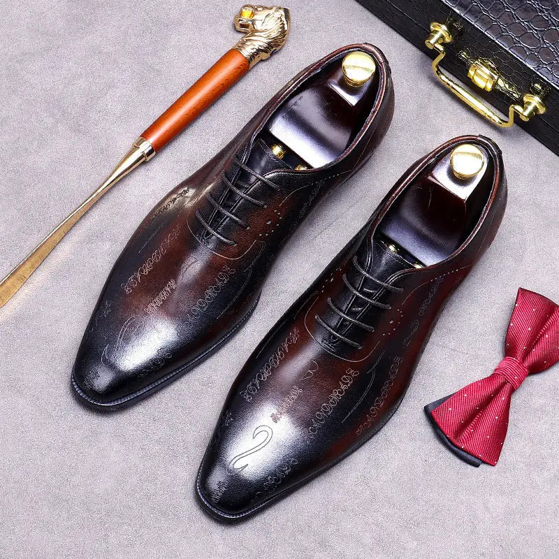 Men’s Business Formal Leather Shoes - Black / 37