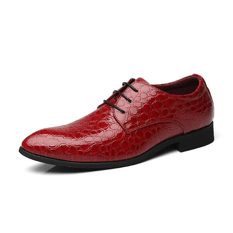 Men’s Business Formal Shoes Plus Size All-matching - Red / 38