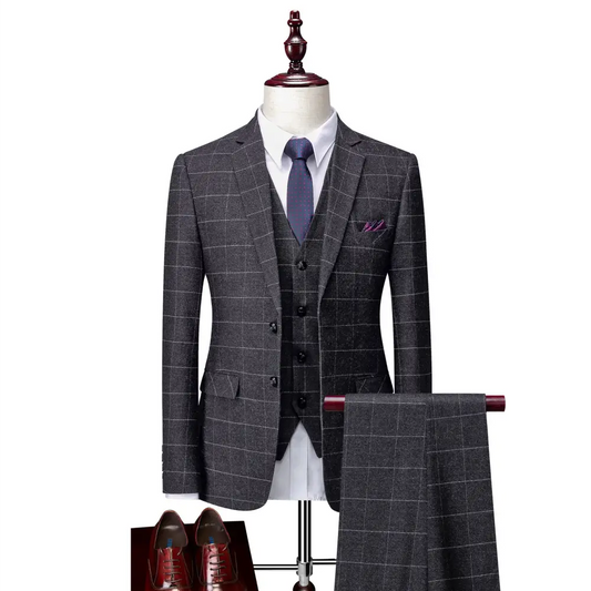 Men’s Business Suits Korean Version Slim Wedding Groom Suit Men