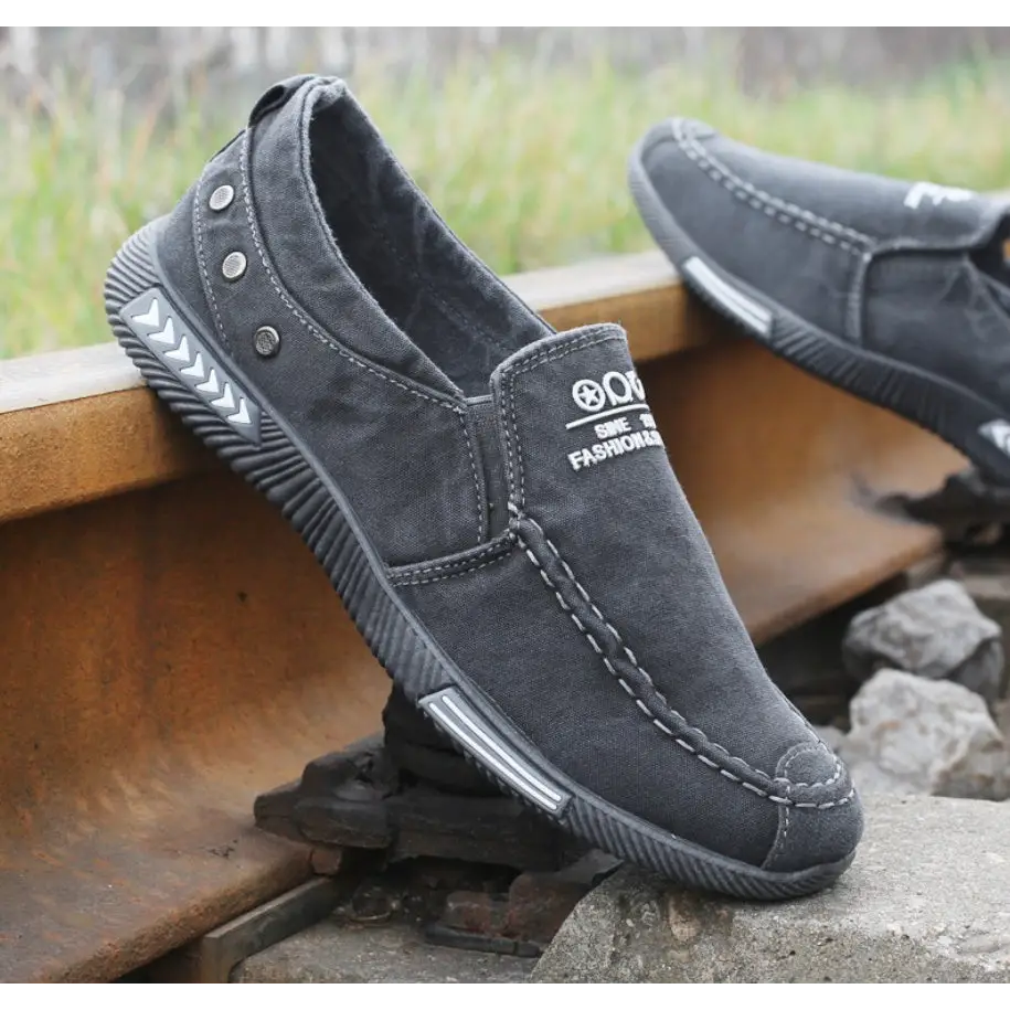 Men’s canvas shoes with a pedal - Gray / 45