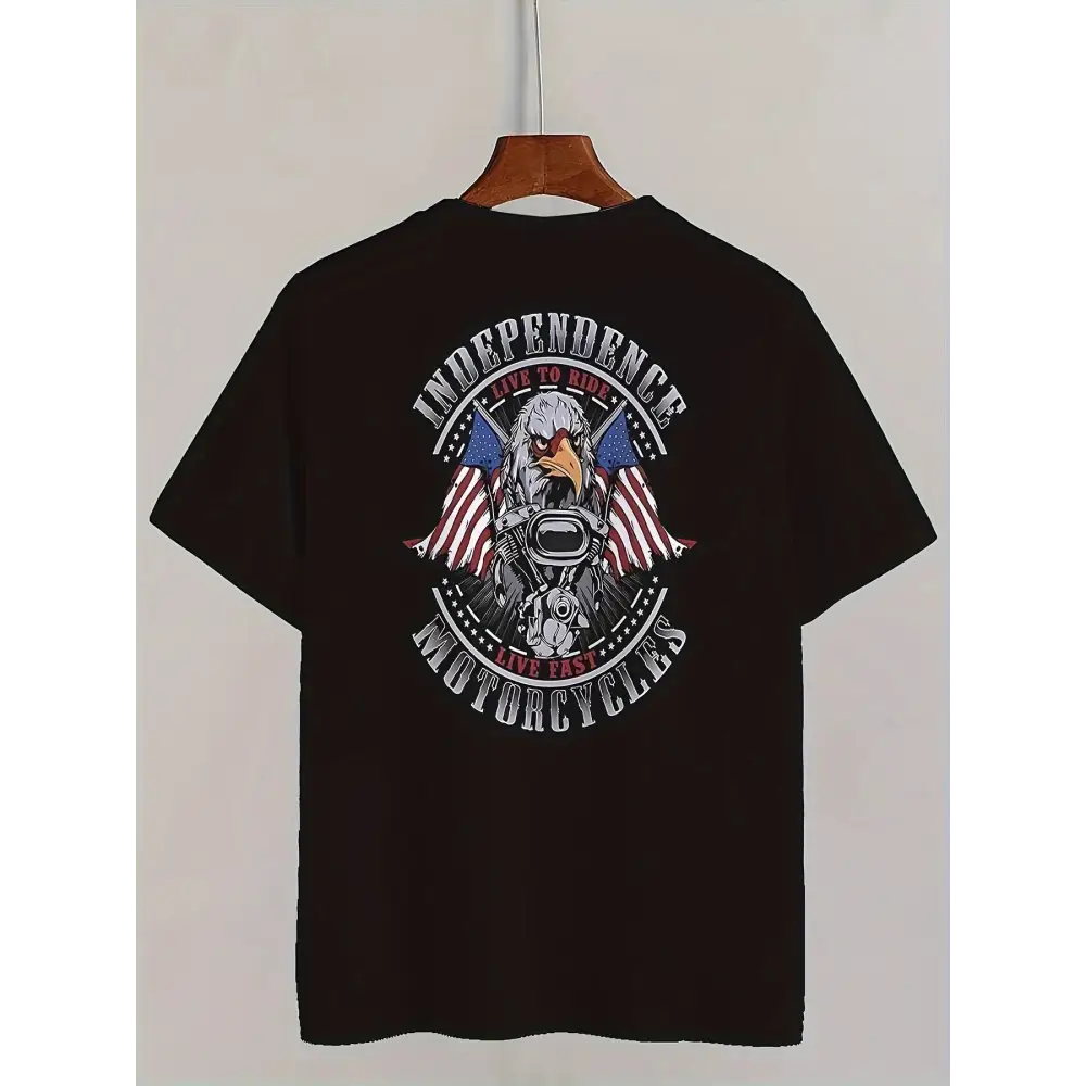 Men’s Casual And Fashionable Geometric Skull Pattern T-shirt - Breathable Polyester Fiber Round Neck Regular Style - 5