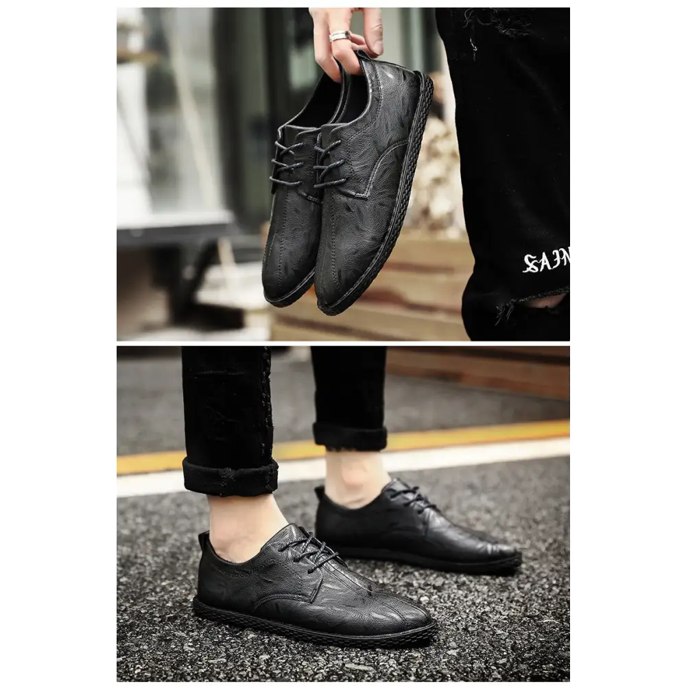 Men's casual leather shoes men's wild Peas Beyond Trends Hub