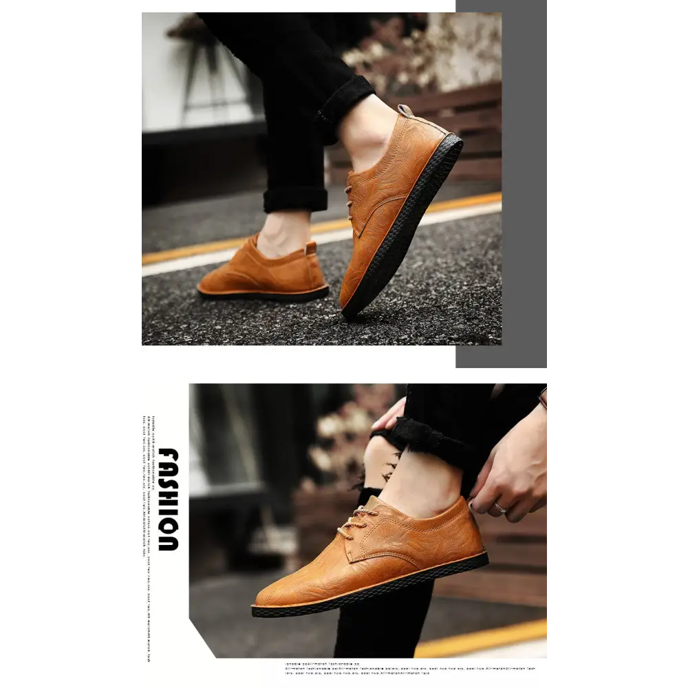 Men's casual leather shoes men's wild Peas Beyond Trends Hub