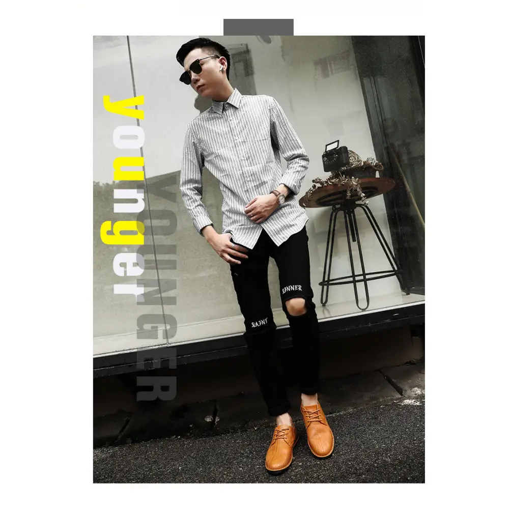 Men's casual leather shoes men's wild Peas Beyond Trends Hub