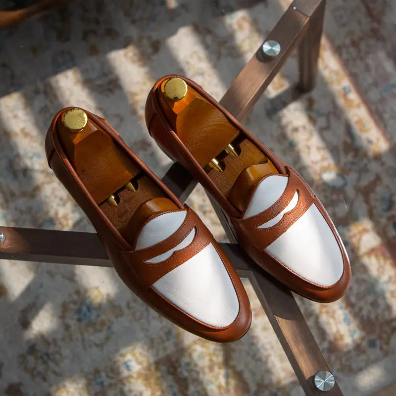 Men's Champagne Trendy Casual Leather Shoes Beyond Trends Hub
