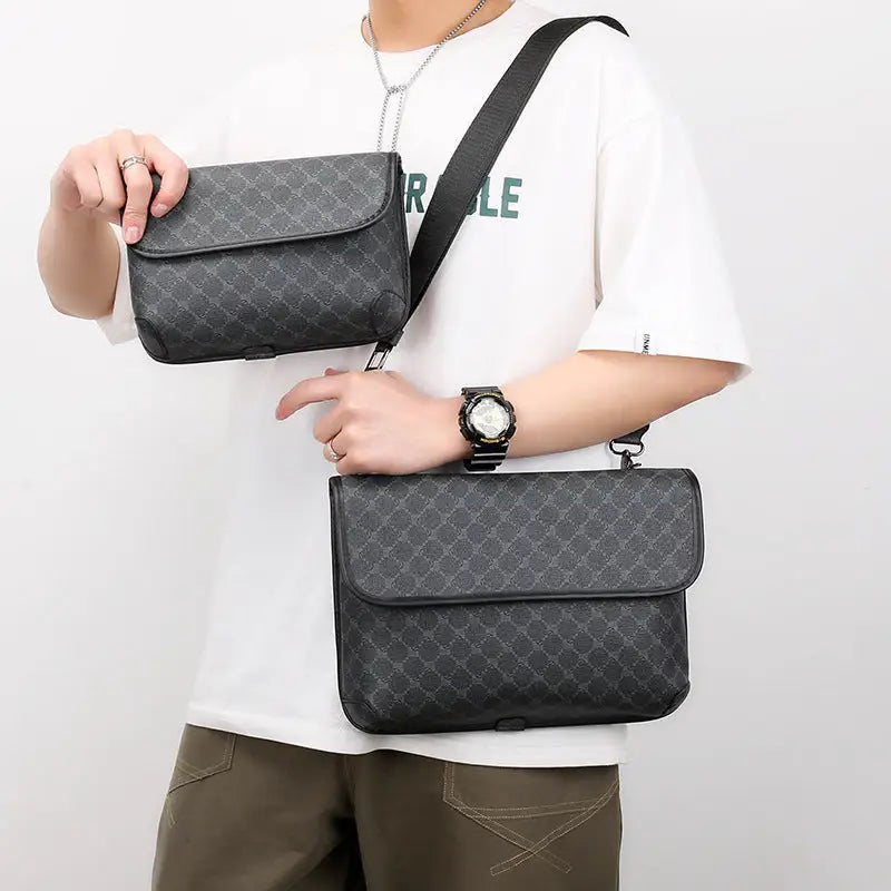 Men's Contrast Color Matte Fashion Retro Crossbody Shoulder Bag Beyond Trends Hub