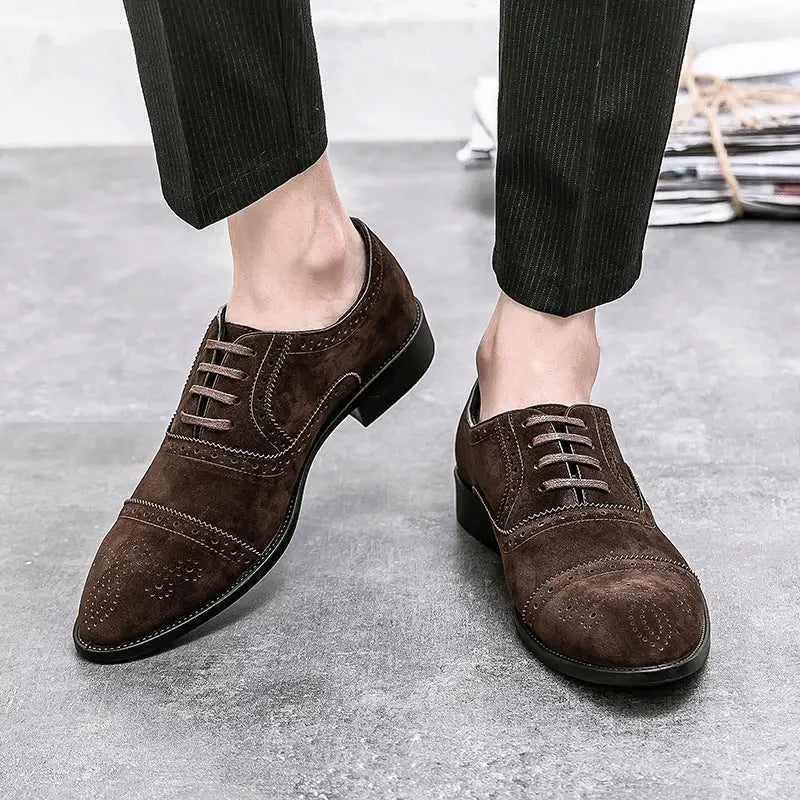 Men's Fashion Casual Brogue Carved Leather Shoes Beyond Trends Hub