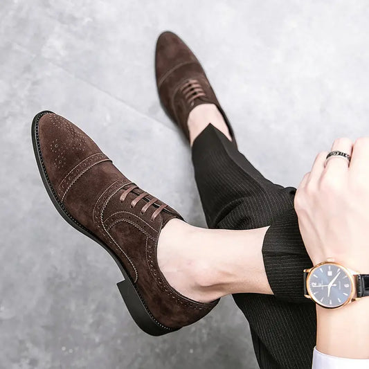 Men's Fashion Casual Brogue Carved Leather Shoes Beyond Trends Hub