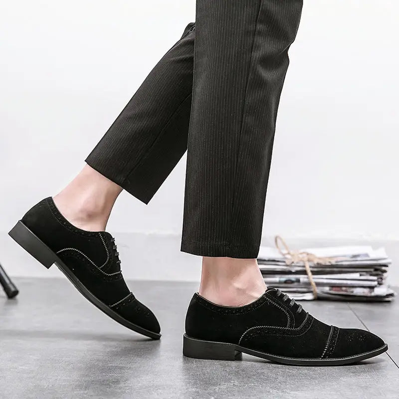 Men's Fashion Casual Brogue Carved Leather Shoes Beyond Trends Hub