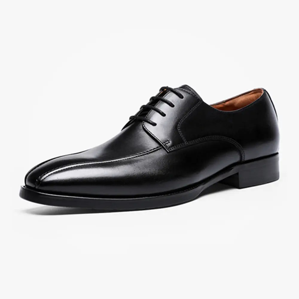 Men's Fashion Casual Brushed Square Toe Laces Leather Shoes Beyond Trends Hub