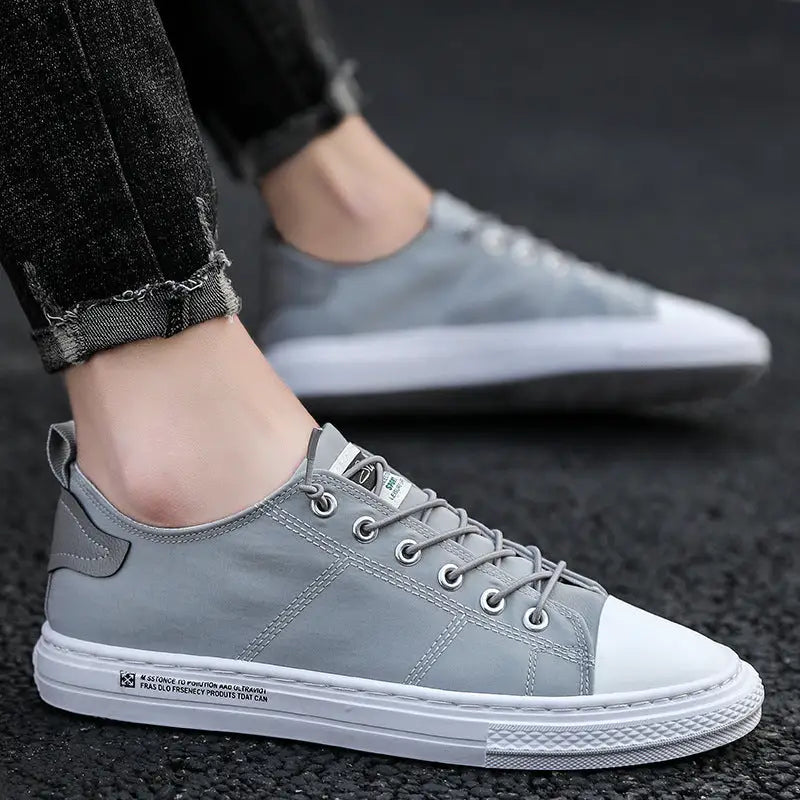Men’s flat casual canvas shoes - Grey / 43