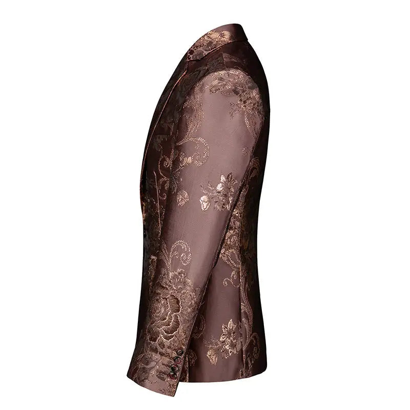 Men’s Floral Suit Casual Small Suit Gilding Printed Coat Men Beyond Trends Hub