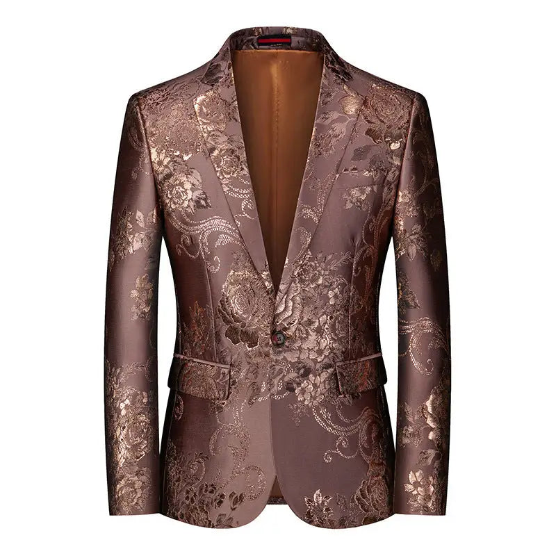 Men’s Floral Suit Casual Small Suit Gilding Printed Coat Men Beyond Trends Hub