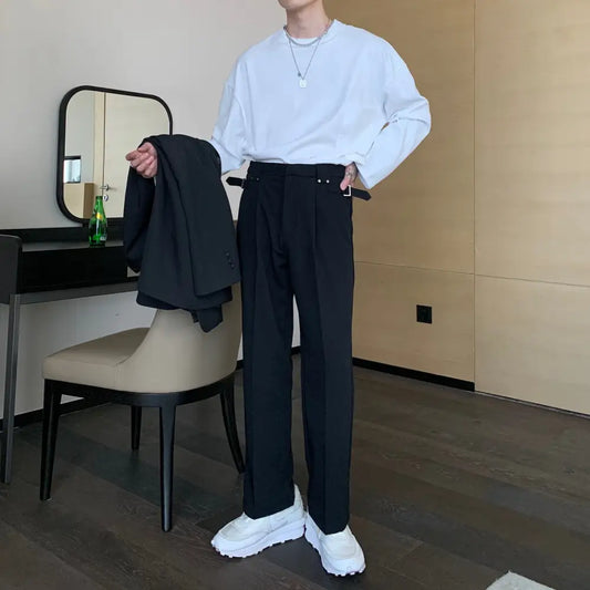 Men’s Formal Casual Trousers Straight Trousers