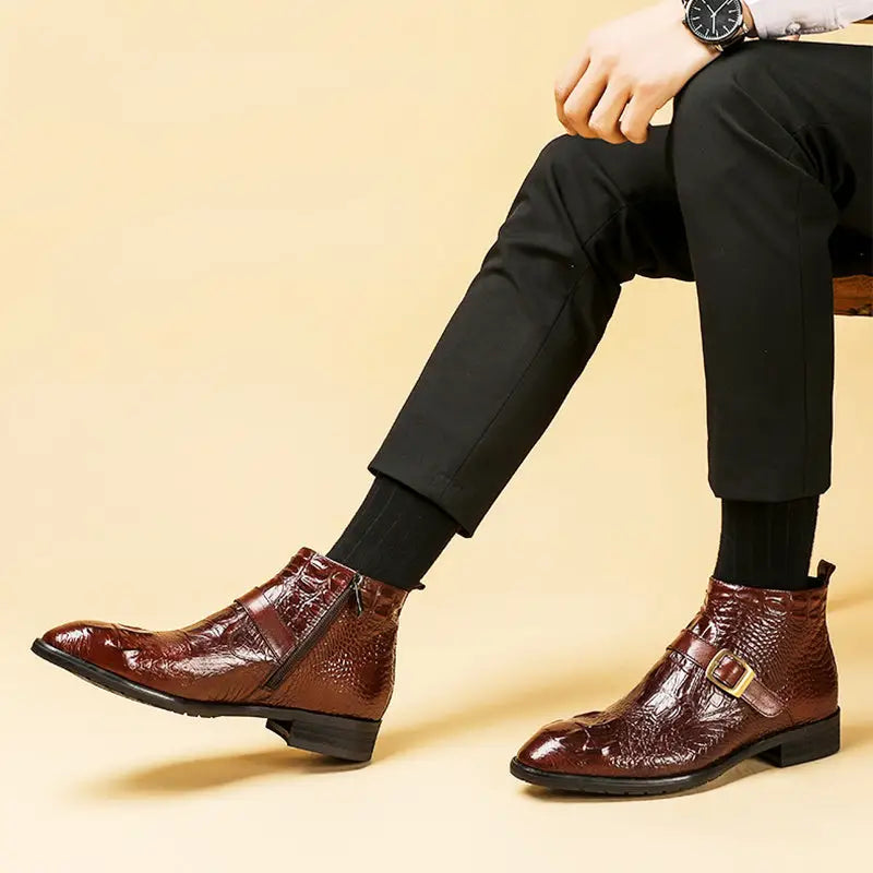 Men’s High Top British Style Formal Leather Shoes