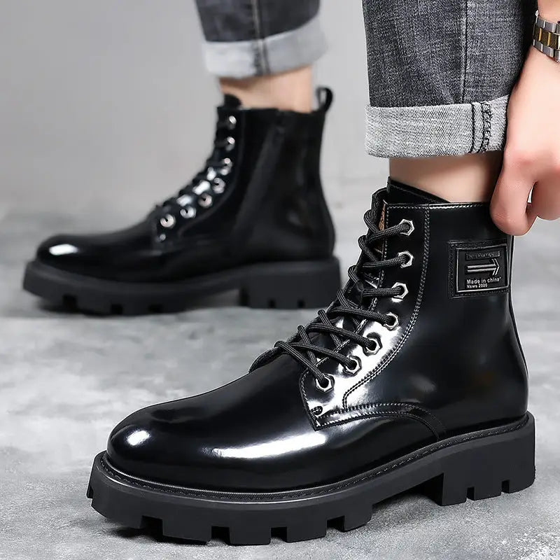 Men's High-top Soft Leather Mid-top Workwear Boots All-match Breathable Boots Beyond Trends Hub