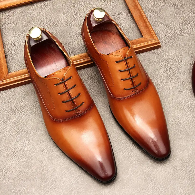 Men’s Lace-up Pointed Formal Leather Shoes
