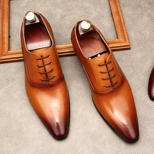 Men’s Lace-up Pointed Formal Leather Shoes