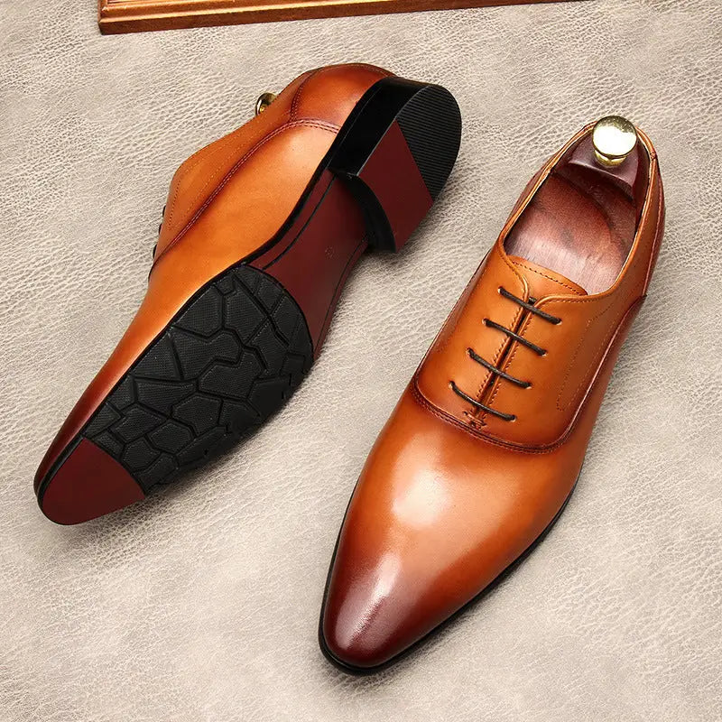 Men’s Lace-up Pointed Formal Leather Shoes