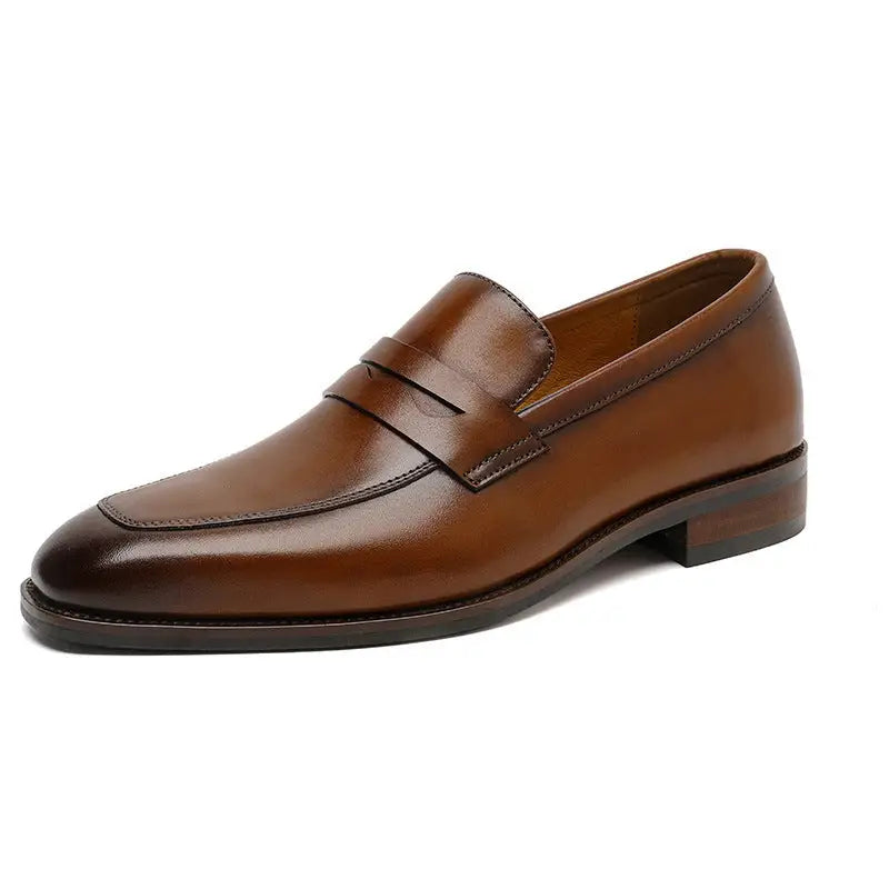 Men's Leather Shoes Business First Layer Cowhide Lazy Beyond Trends Hub