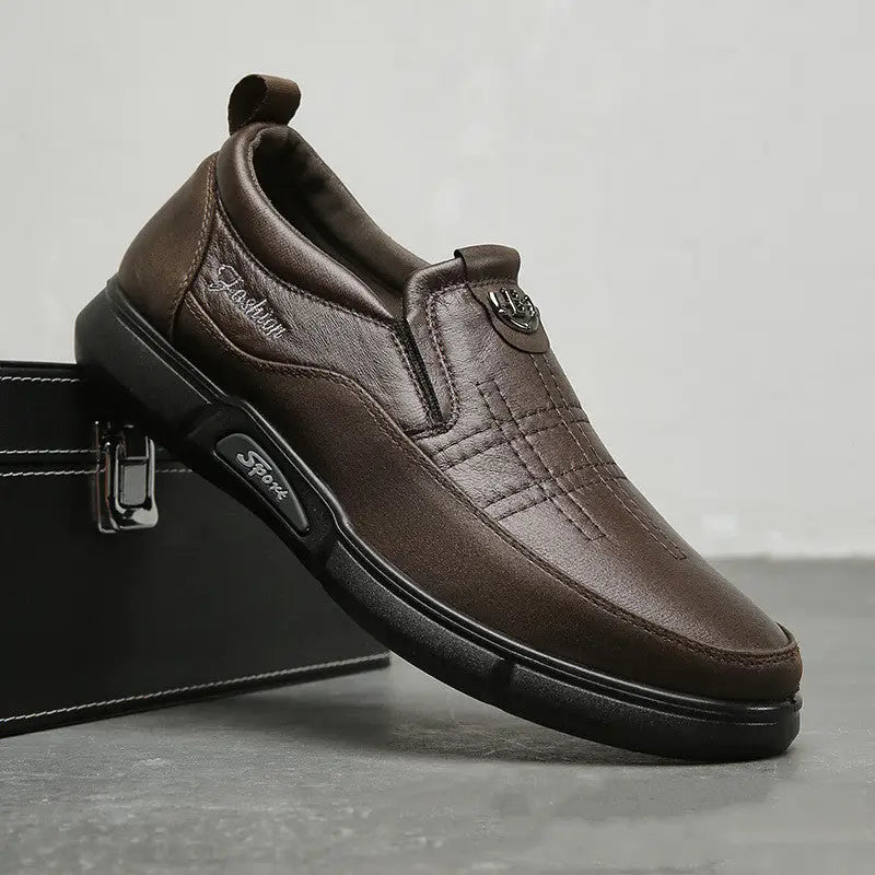 Men's Leather Shoes Daddy's Shoes For Middle-aged And Elderly People Soft Bottom Beyond Trends Hub